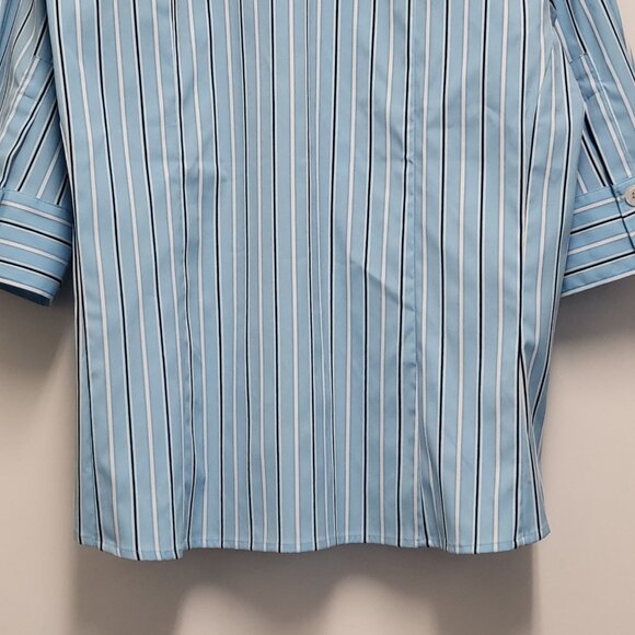 Vintage Dressbarn Shirt Button Up Womens 18/20W Plus 3/4 Sleeve Striped Blouse - Picture 9 of 14